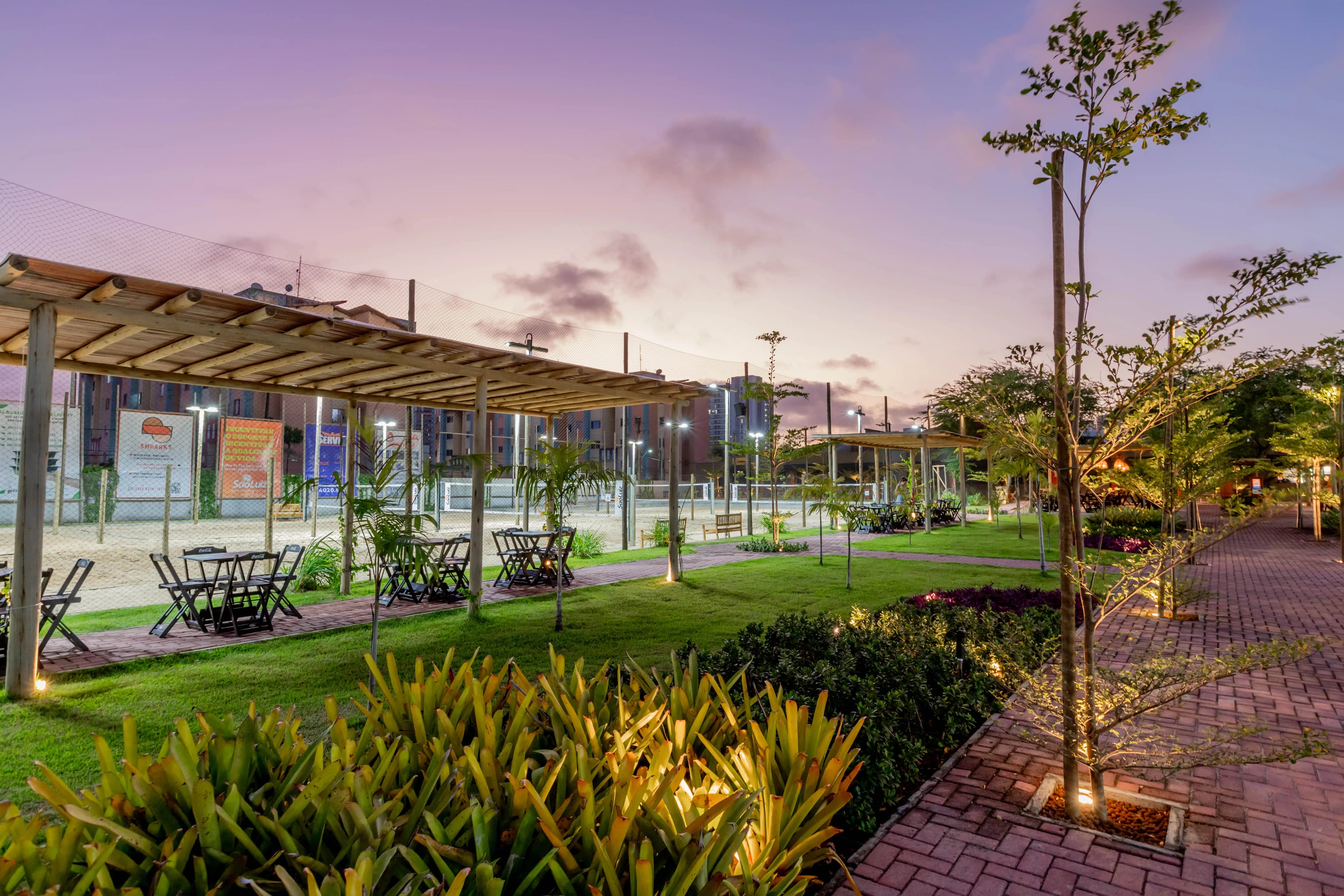 área social do projeto Arena Carmel em Fortaleza, CE